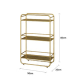 NNEAGS 2X 3 Tier Rectangular Bathroom Shelf Multifunctional Storage Display Rack Organiser