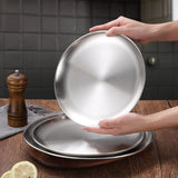 NNEAGS 14cm Premium Silver Grilling Plate - Durable, Heat-Resistant, Perfect for BBQs and Outdoor Cooking Kitchen Essential