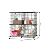 NNEAGS 2X Black Portable 4-Cube Storage Organiser Foldable DIY Modular Grid Space Saving Shelf