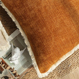 NNEAGS 2X 45cm Home Aesthetic Chenille Texture Tassel Square Sunset Orange Throw Pillow