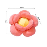 NNEAGS Red Double Flower Shape Cushion Soft Bedside Floor Plush Pillow Home Decor