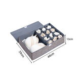 NNEAGS Grey Flip Top Underwear Storage Box Foldable Wardrobe Partition Drawer Home Organiser