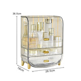 NNEAGS 3 Tier Transparent Multifunctional Countertop Cosmetic Storage Makeup Perfume Skincare Display Stand Shelf Drawer Type Organiser
