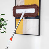 NNEAGS 80x12 Coffee Microfiber Flat Mop Floor Cleaning Pads Rotating Dust Remover