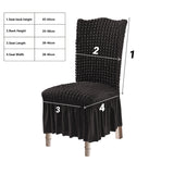 NNEAGS 2X Black Chair Cover Seat Protector with Ruffle Skirt Stretch Slipcover Wedding Party Home Decor