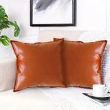 NNEAGS 45cm Light Luxury Urban Simulated Leather Wide Edge Throw Pillow