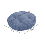 NNEAGS 2X Blue Round Cushion Soft Leaning Plush Backrest Throw Seat Pillow Home Office Decor