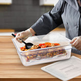 NNEAGS 100mm Clear Gastronorm GN Pan 1/2 Food Tray Storage Bundle of 4 with Lid