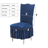 NNEAGS 2X Blue Chair Cover Seat Protector with Ruffle Skirt Stretch Slipcover Wedding Party Home Decor