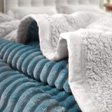 NNEAGS Blue Throw Blanket Warm Cozy Double Sided Thick Flannel Coverlet Fleece Bed Sofa Comforter