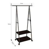 NNEAGS 2X 2-in-1 Organiser Clothes Shoe Rack Space-Saving Triangular Storage with Wheels Black