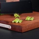 NNEAGS 50cm Rectangular Wooden Ebony Butcher Block Non-slip Chopping Food Serving Tray Charcuterie Board