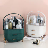 NNEAGS Green Cosmetic Jewelry Storage Organiser Set Makeup Brush Lipstick Skincare Holder Jewelry Storage Box with Handle