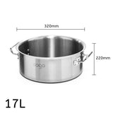 NNEAGS Stock Pot 17L Top Grade Thick Stainless Steel Stockpot 18/10 Without Lid