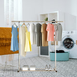 NNEAGS 2X 180cm Stainless Steel Floor-Standing Clothes Rack - Durable and Space-Saving Laundry Organizer