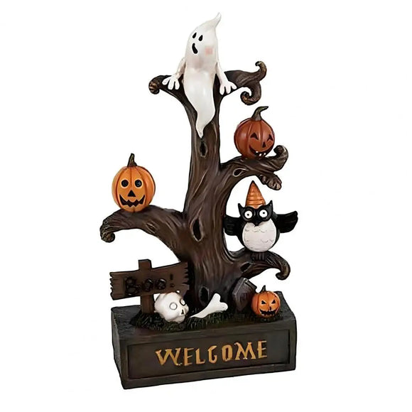 NNEOBA Halloween Pumpkin Ghost Tree LED Light Statue