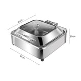 NNEAGS 2X Stainless Steel Square Chafing Dish Tray Buffet Cater Food Warmer Chafer with Top Lid