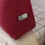 NNEAGS 2X 180cm Rose Red Triangular Wedge Bed Pillow Headboard Backrest Bedside Tatami Cushion Home Decor