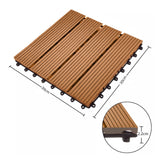 NNEAGS 2X 11 pcs Coffee DIY Wooden Composite Decking Tiles Garden Outdoor Backyard Flooring Home Decor