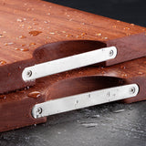 NNEAGS 48cm Rectangular Wooden Ebony Butcher Block Non-slip Chopping Food Serving Tray Charcuterie Board