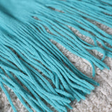 NNEAGS 2X Teal Acrylic Knitted Throw Blanket Solid Fringed Warm Cozy Woven Cover Couch Bed Sofa Home Decor