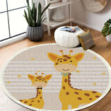 NNEAGS 120cm Cute Cartoon Animal Non-Slip Thick and Ultra-Soft Carpet Flannel Rug