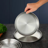 NNEAGS 23cm Premium Silver Grilling Plate - Durable, Heat-Resistant, Perfect for BBQs and Outdoor Cooking Kitchen Essential