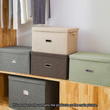 NNEAGS 2X Coffee Small Foldable Canvas Storage Box Cube Clothes Basket Organiser Home Decorative Box