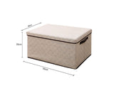 NNEAGS Large Beige Non-Woven Diamond Quilt Grid Fabric Storage/Organizer Box