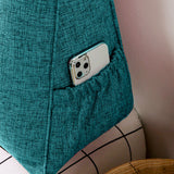 NNEAGS 2X 100cm Blue Green Triangular Wedge Bed Pillow Headboard Backrest Bedside Tatami Cushion Home Decor