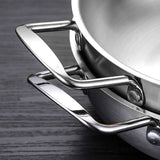 NNEAGS 22cm Premium Silver Seafood Dry Pot Stockpot Versatile and Durable Kitchen Essential