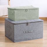 NNEAGS Green Small Portable Double Zipper Storage Box Moisture Proof Clothes Basket Foldable Home Organiser