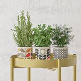 NNEAGS 2X 2 Layer 80cm Gold Metal Plant Stand Flower Pot Holder Corner Shelving Rack Indoor Display