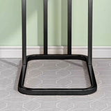 NNEAGS 2X 30x50cm Black Ceramic Sofa Side Square Mini Table w/ Black Metal Legs