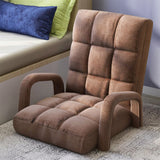 NNEAGS Foldable Lounge Cushion Adjustable Floor Lazy Recliner Chair with Armrest Coffee