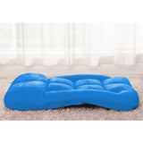 NNEAGS 4X Foldable Lounge Cushion Adjustable Floor Lazy Recliner Chair with Armrest Blue