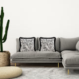 NNEAGS 45cm Pillow French Cover Style Floral Jacquard Woven Decorative Fringe Throw Pillow