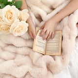 NNEAGS 2X 200cm Light Pink Fur Fuzzy Super Soft and Cozy Fluffy Throw Blanket