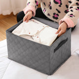 NNEAGS 2X Small Grey Non-Woven Diamond Quilt Grid Fabric Storage/Organizer Box