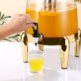 NNEAGS Stainless Steel 12L Beverage Dispenser Hot and Cold Juice Water Tea Chafer Urn Buffet Drink Container Jug with Gold Accents