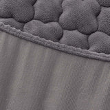 NNEAGS Grey 183cm Wide Mattress Cover Thick Quilted Fleece Stretchable Clover Design Bed Spread Sheet Protector with Pillow Covers