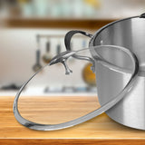 NNEAGS Stainless Steel 32cm Casserole With Lid Induction Cookware