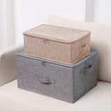 NNEAGS Beige Small Portable Double Zipper Storage Box Moisture Proof Clothes Basket Foldable Home Organiser
