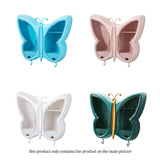 NNEAGS Pink Butterfly Shape Wall-Mounted Makeup Organiser Dustproof Waterproof Bathroom Storage Box Home Decor