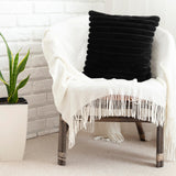 NNEAGS 2X 50cm Medieval-style Raised Pattern Fringed Lumbar Throw Pillow