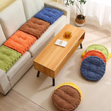 NNEAGS 4X Blue Round Cushion Soft Leaning Plush Backrest Throw Seat Pillow Home Office Decor