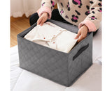 NNEAGS 2X Extra Large Grey Non-Woven Diamond Quilt Grid Fabric Storage/Organizer Box