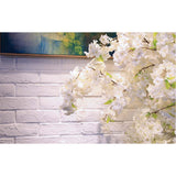 NNEAGS 10X Artificial Silk Flower Fake Cherry Blossom Bouquet Table Decor White