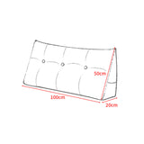 NNEAGS 2X 100cm Blue Triangular Wedge Bed Pillow Headboard Backrest Bedside Tatami Cushion Home Decor