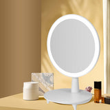 NNEAGS 2X Round White Rechargeable LED Light Makeup Mirror Tabletop Vanity Home Decor